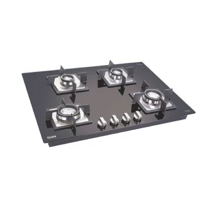 Glen 4/Burner BW Black Glass Hob Top 70